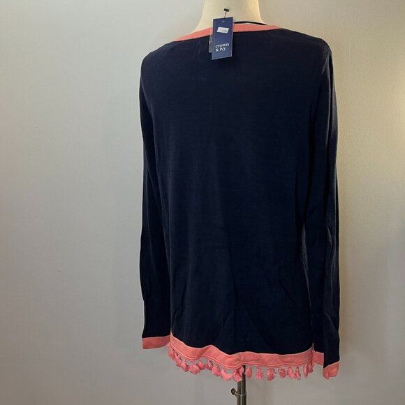 Crown & Ivy Women's Navy Country Roads II Signature Sweater - Size XL - NWT $65 - Picture 4 of 4